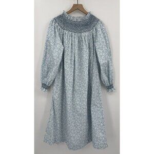 Dondolo Dress Womens Small 0-6 Blue Floral Pencil & Paper Co Smocked Cottage
